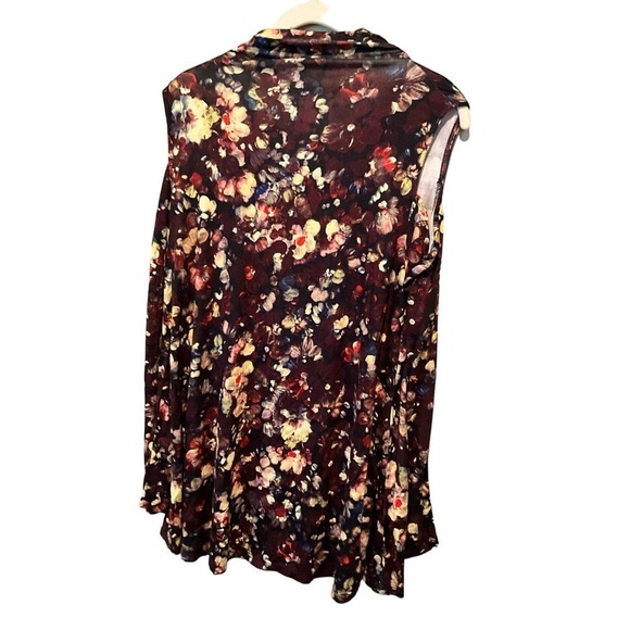 Cupid Blouse Top Women Size M Multicolor Floral Turtle Neck Long Sleeve Pullover - Picture 5 of 7